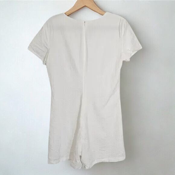 Staud x Solid & Striped White Lace Up Romper - Picture 5 of 9